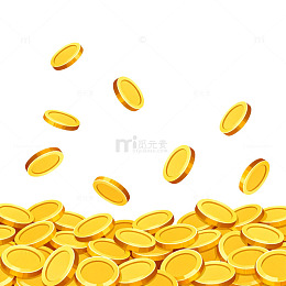 金色金币坠落插画素材
