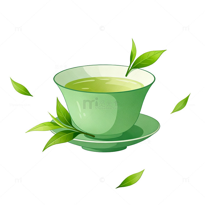 绿茶插画素材