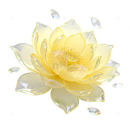 透明莲花梦幻花朵插画设计元素