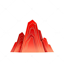 红色山峦艺术图形
