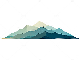 矢量风山脉景观插画