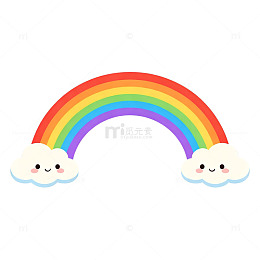 彩虹云朵卡通贴纸