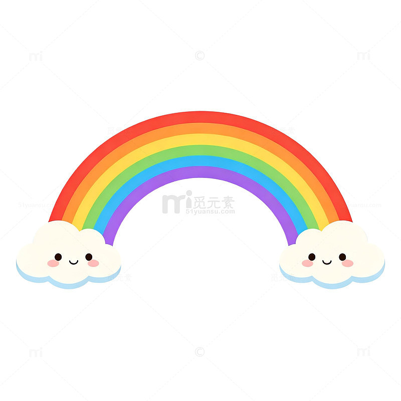 彩虹云朵卡通贴纸