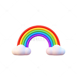 卡通彩虹云朵图案