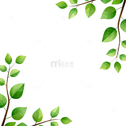 水彩植物边框装饰设计素材