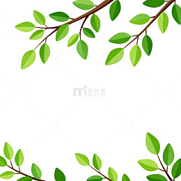 简约树枝绿叶背景