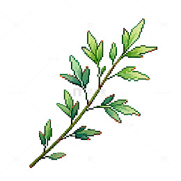 像素风绿植插画设计素材