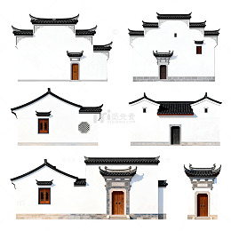 传统中式建筑立面设计素材