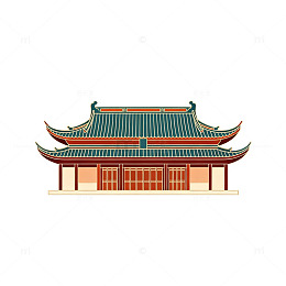 中国风传统建筑插画素材