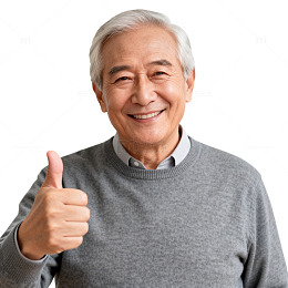 老人微笑点赞生活照