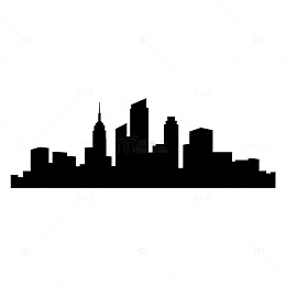 城市天际线剪影矢量图