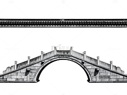 传统石桥矢量插画