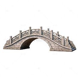 古典石桥建筑模型