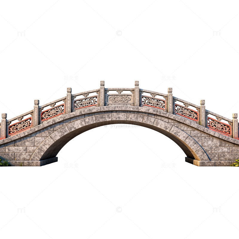 古典拱桥建筑模型