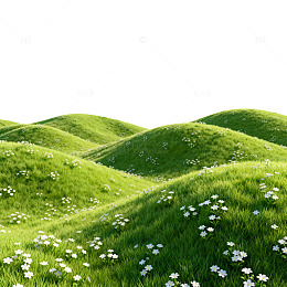 绿色草地花朵风景图片