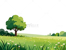 田园风光简约插画
