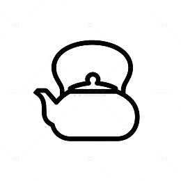 简约茶壶图标线稿