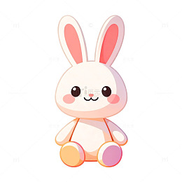 可爱卡通小兔子插画设计素材
