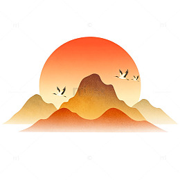 山水风景插画设计元素