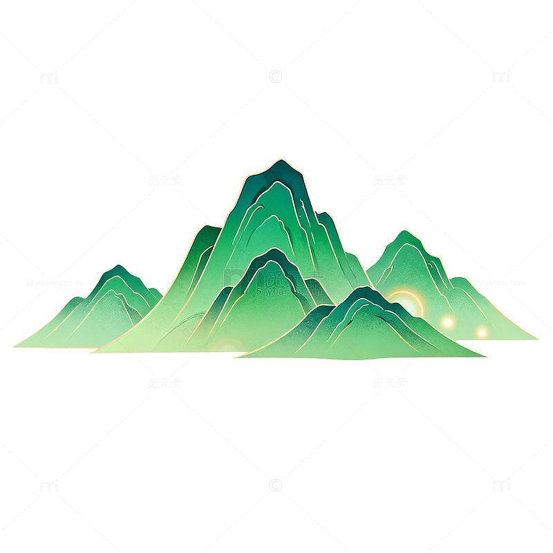 中国风山水画矢量图素材
