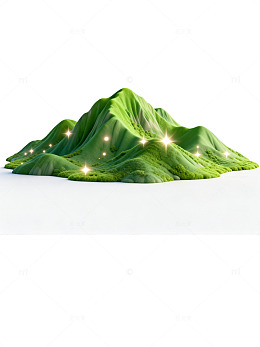 绿色梦幻山丘插画素材