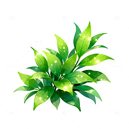 梦幻绿叶插画素材