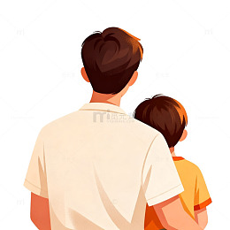 温馨父子插画设计素材