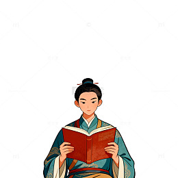 古风读书人插画素材