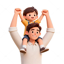 亲子互动卡通插画素材