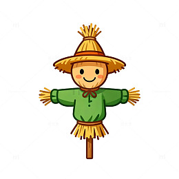 卡通稻草人插画设计元素