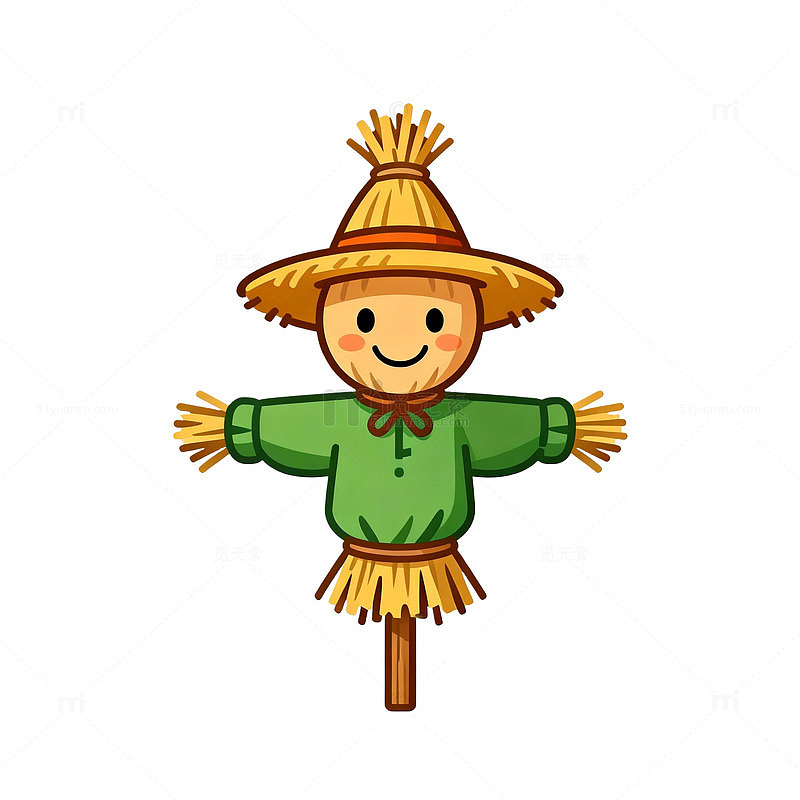 卡通稻草人插画设计元素