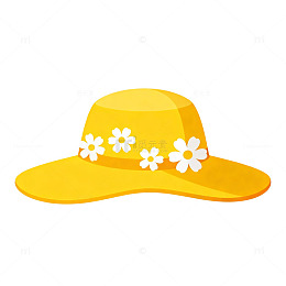 卡通风夏日遮阳帽设计素材