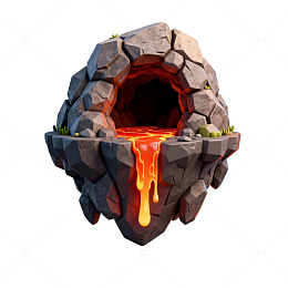 奇幻火山岩洞熔岩模型