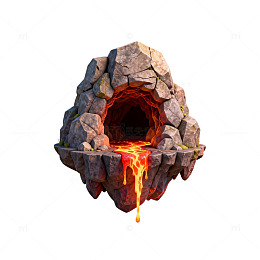 岩浆熔炉幻想场景3D模型