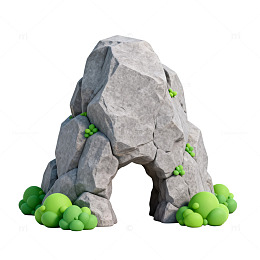 卡通石洞景观模型