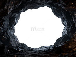 洞穴洞口仰望星空