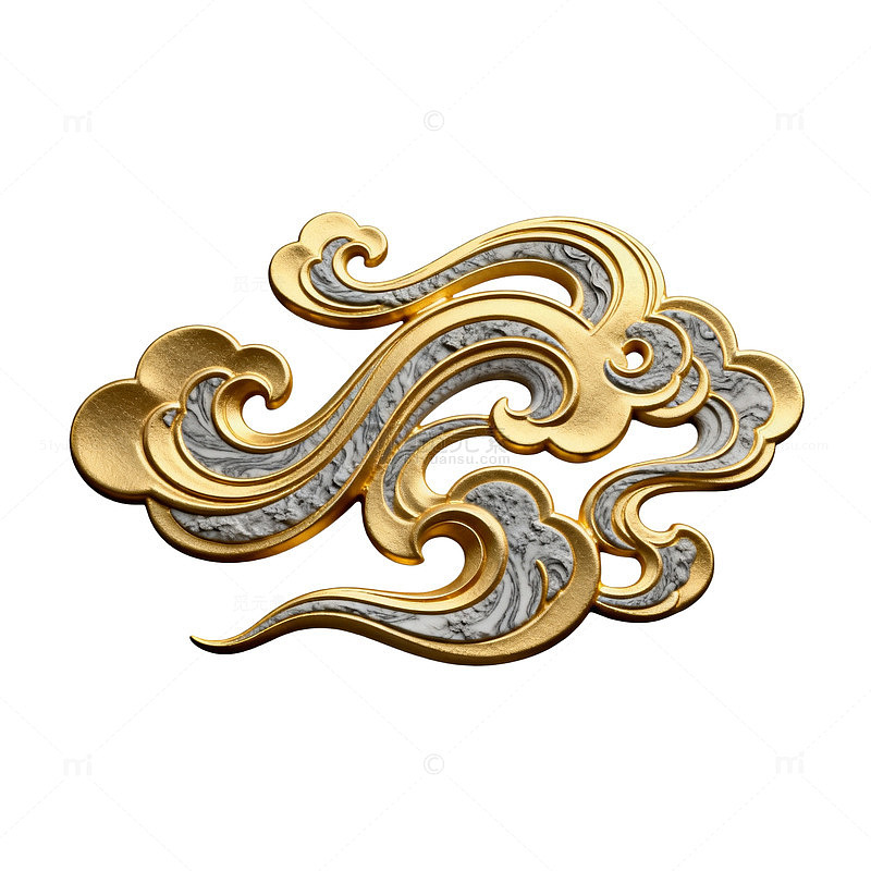 金色云纹装饰图案