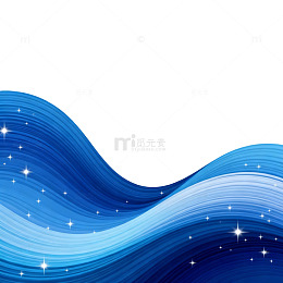 蓝色波纹星光背景素材