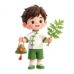 卡通端午习俗插画素材