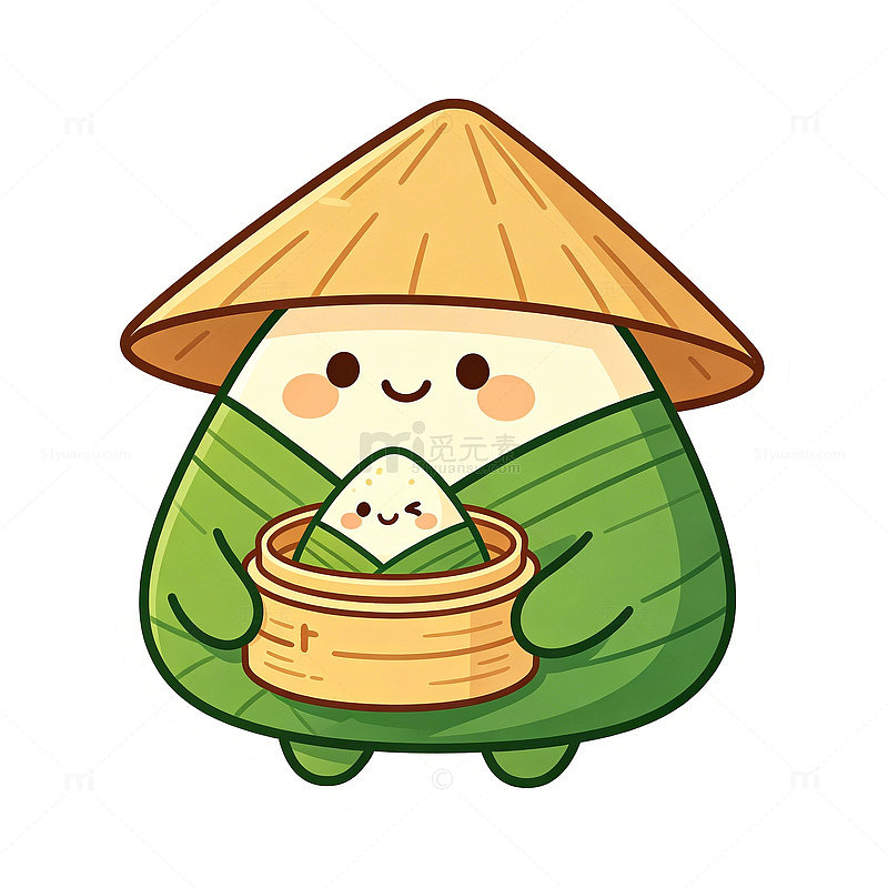 卡通粽子形象插画设计元素