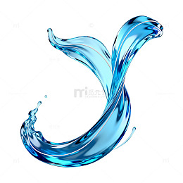 水波字母Y艺术字设计素材