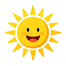 卡通笑脸太阳插画素材