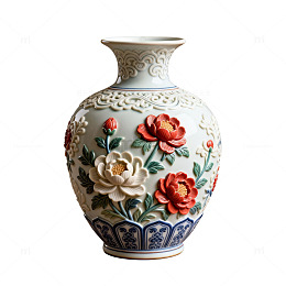 青花瓷花瓶装饰图案设计素材
