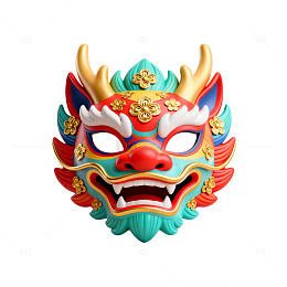 传统中国龙面具艺术装饰图案