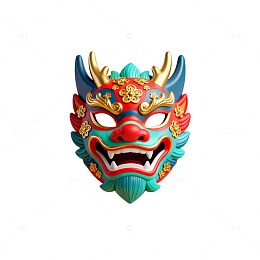 中国传统龙形面具图案