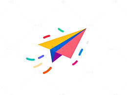 彩纸飞机创意图案设计元素