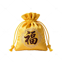 福字金袋喜庆装饰素材