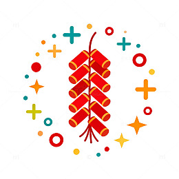 新年喜庆鞭炮图案设计