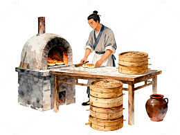 古风面点师傅烘焙插图