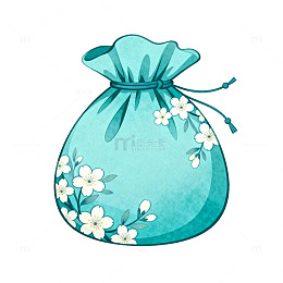 水彩袋花卉装饰图案